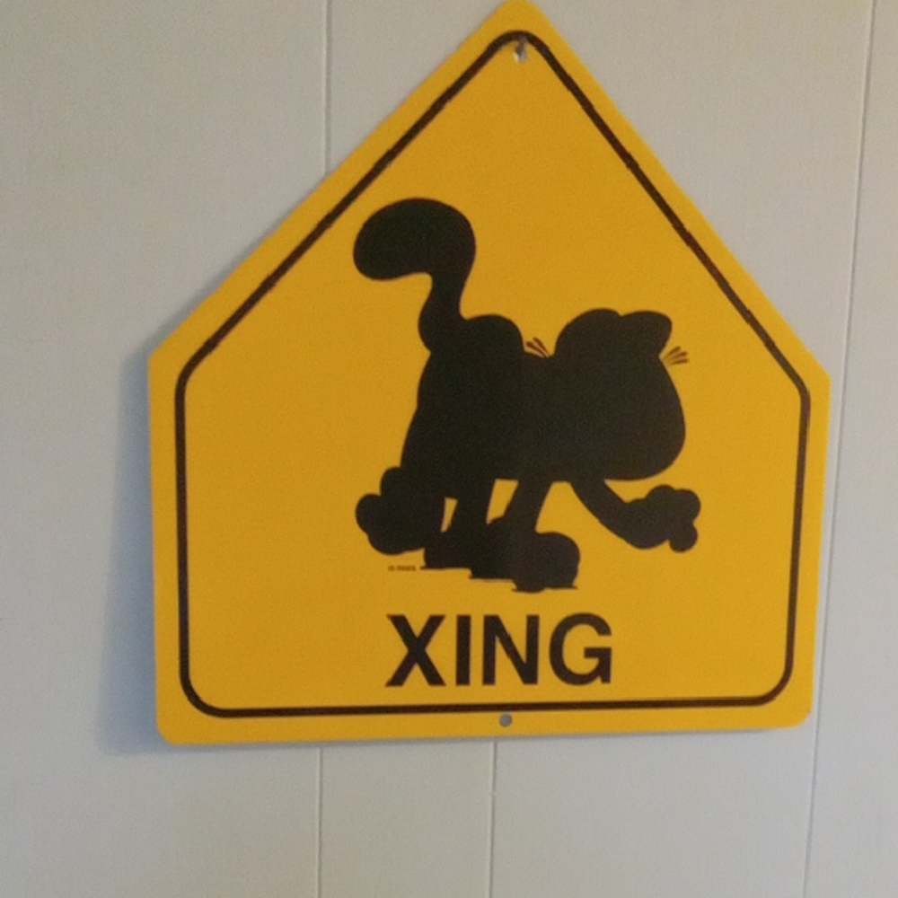 Rare Garfield Crossing Metal Sign